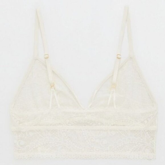 NEW Aerie Paisley Lace Longline‎ Bralette Ivory Size M - Picture 3 of 12